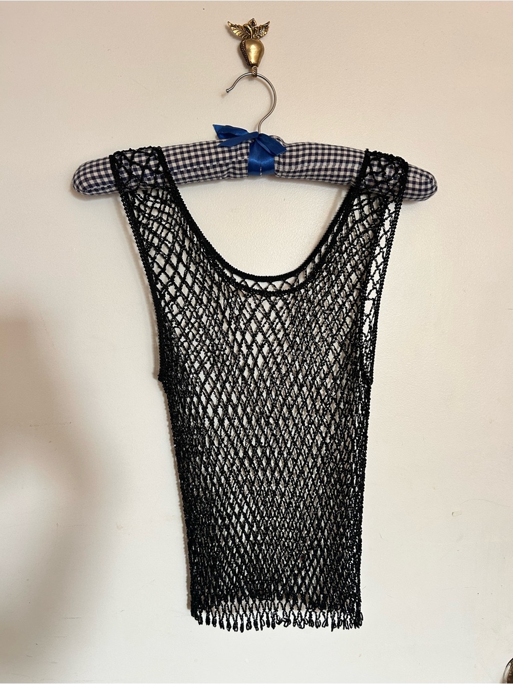 Women’s Y2K crochet beaded tank top